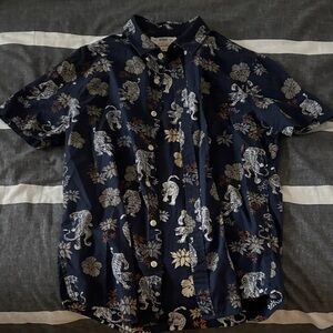 Urban Pipeline Navy Blue Tiger Floral Shirt